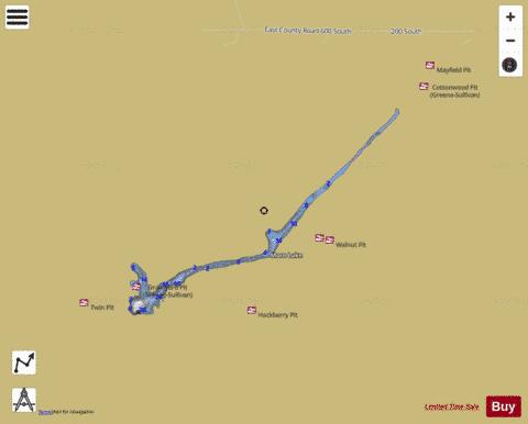 GRAVEYARD LAKE depth contour Map - i-Boating App