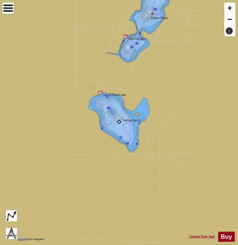 South Mud Lake depth contour Map - i-Boating App