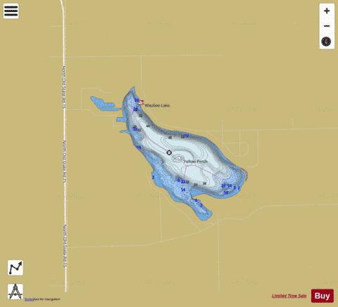 Wabee Lake depth contour Map - i-Boating App