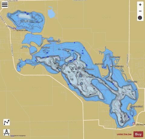 Lake Wawasee / Syracuse depth contour Map - i-Boating App