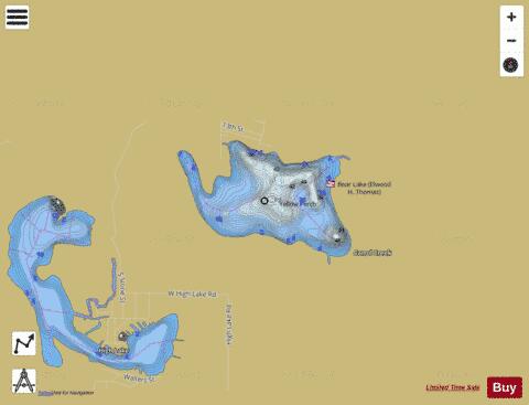 BEAR LAKE depth contour Map - i-Boating App