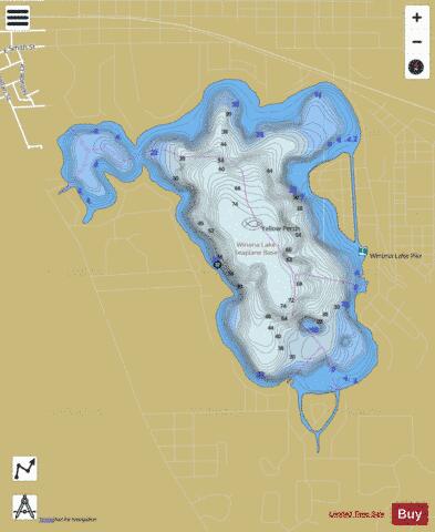 Winona Lake depth contour Map - i-Boating App