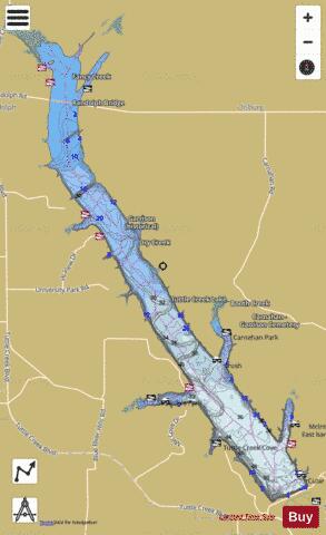 Tuttle Creek Lake depth contour Map - i-Boating App