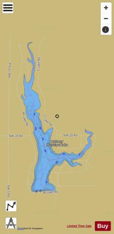 Anthony City Lake depth contour Map - i-Boating App