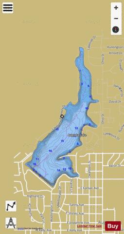 Augusta City Lake depth contour Map - i-Boating App