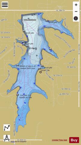 Lake Shawnee depth contour Map - i-Boating App