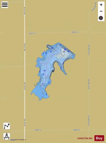 Sabetha Pony Creek Lake depth contour Map - i-Boating App