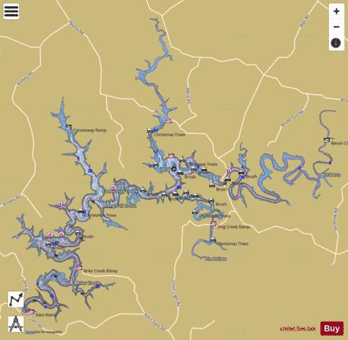 Nolin Lake depth contour Map - i-Boating App