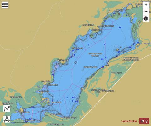 Catahoula Lake depth contour Map - i-Boating App