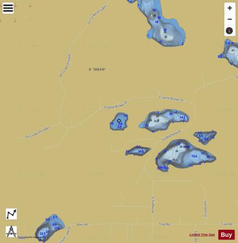 Freds Lake depth contour Map - i-Boating App