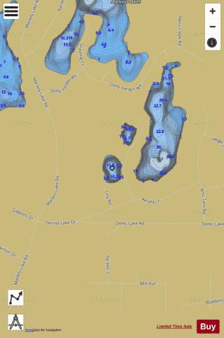 Tiny Lake depth contour Map - i-Boating App