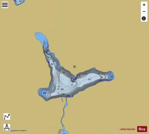 Akalura Lake depth contour Map - i-Boating App