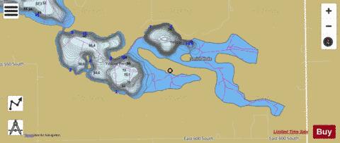 Olin Lake depth contour Map - i-Boating App