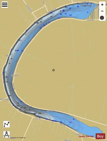 False River depth contour Map - i-Boating App