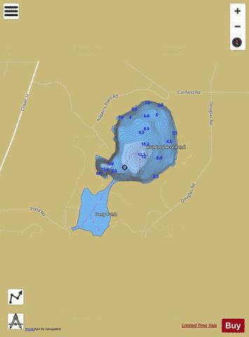 Hundred Acre Pond depth contour Map - i-Boating App