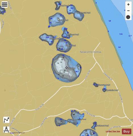 Gull Pond depth contour Map - i-Boating App