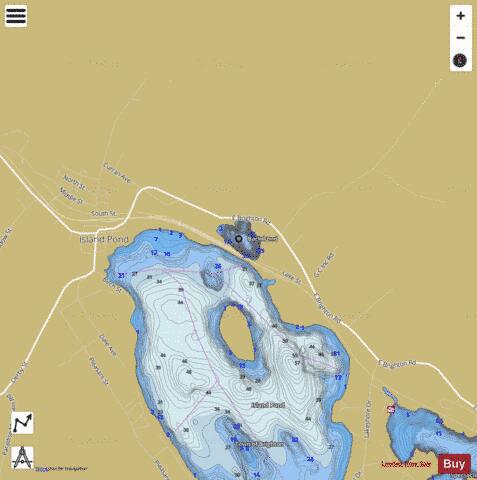 Back Pond depth contour Map - i-Boating App