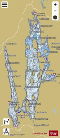 Quabbin Reservoir depth contour Map - i-Boating App