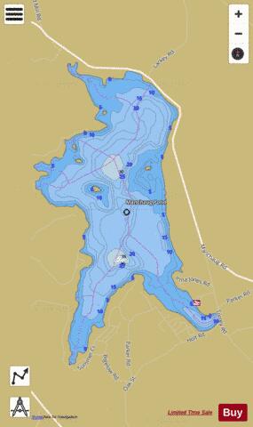 Manchaug Pond depth contour Map - i-Boating App