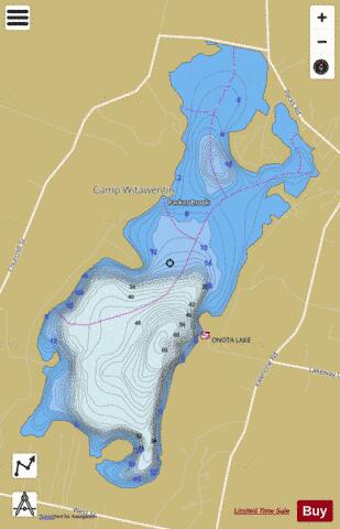Onota Lake depth contour Map - i-Boating App