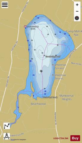 Stockbridge Bowl depth contour Map - i-Boating App