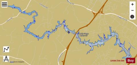 T. Howard Ducket (Rocky Gorge) Reservoir depth contour Map - i-Boating App