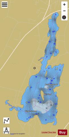 Annabessacook Lake depth contour Map - i-Boating App