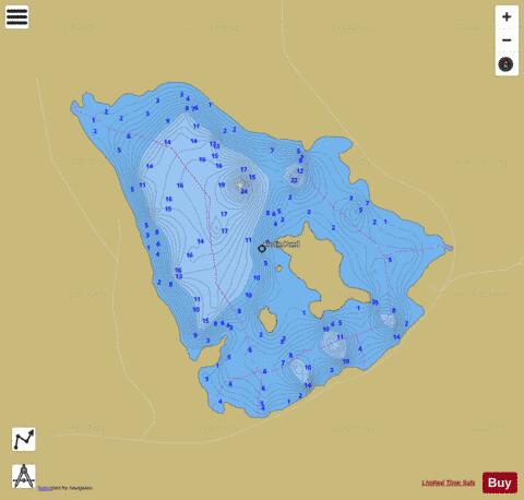 Austin Pond depth contour Map - i-Boating App