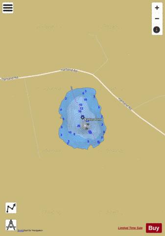 Barker Pond depth contour Map - i-Boating App