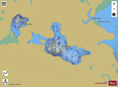 Beaver Pond depth contour Map - i-Boating App