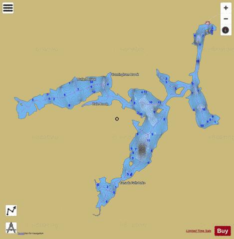 Canada Falls Lake depth contour Map - i-Boating App