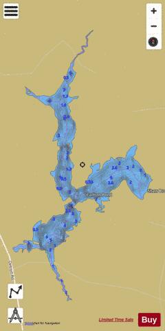 Carlton Pond depth contour Map - i-Boating App