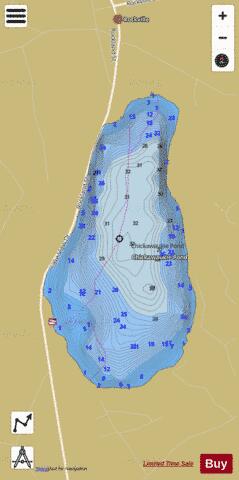 Chickawaukie Pond depth contour Map - i-Boating App