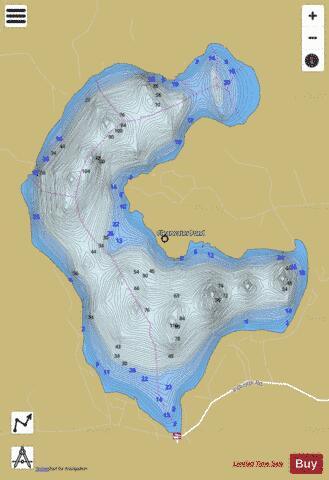 Clearwater Pond depth contour Map - i-Boating App