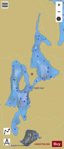 David Pond depth contour Map - i-Boating App