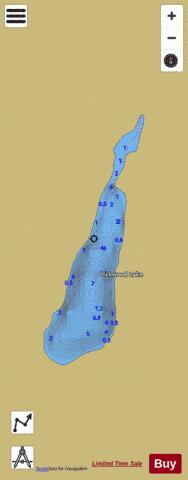 Dickwood Lake depth contour Map - i-Boating App