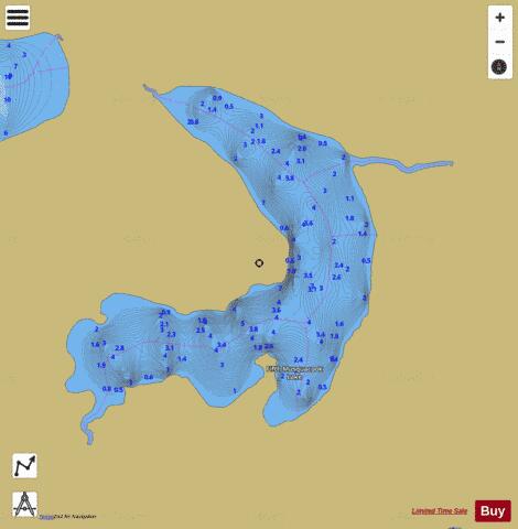 Fifth Musquacook Lake depth contour Map - i-Boating App