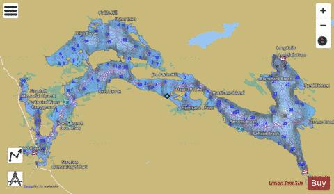 Flagstaff Lake depth contour Map - i-Boating App