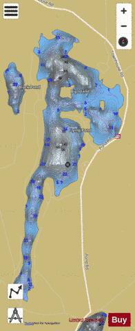 Flying Pond depth contour Map - i-Boating App
