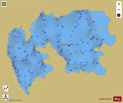 Gassabias Lake depth contour Map - i-Boating App