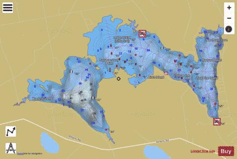 Great Moose Lake depth contour Map - i-Boating App