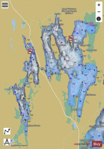 Great Pond depth contour Map - i-Boating App