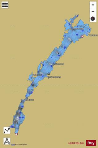 Indian Pond depth contour Map - i-Boating App