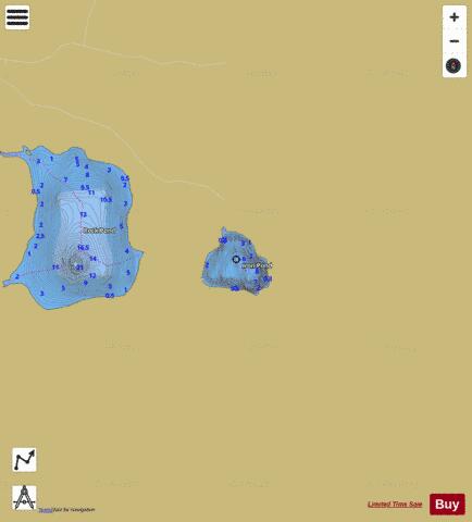 Iron Pond depth contour Map - i-Boating App