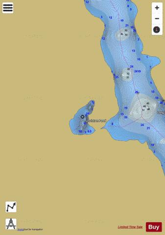 Lewiston Pond depth contour Map - i-Boating App