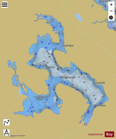 Little Brassua Lake depth contour Map - i-Boating App