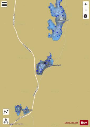 Little Clemons Pond depth contour Map - i-Boating App
