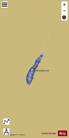 Little Indian Pond depth contour Map - i-Boating App