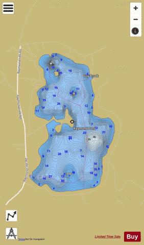 Raymond Pond depth contour Map - i-Boating App