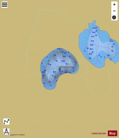 Little Tunk Pond depth contour Map - i-Boating App